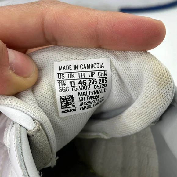 Adidas “Neo Courtmaster” White Gray Leather  Cloudfoam Men’s SZ: 11.5 # FW9359 - Picture 6 of 16